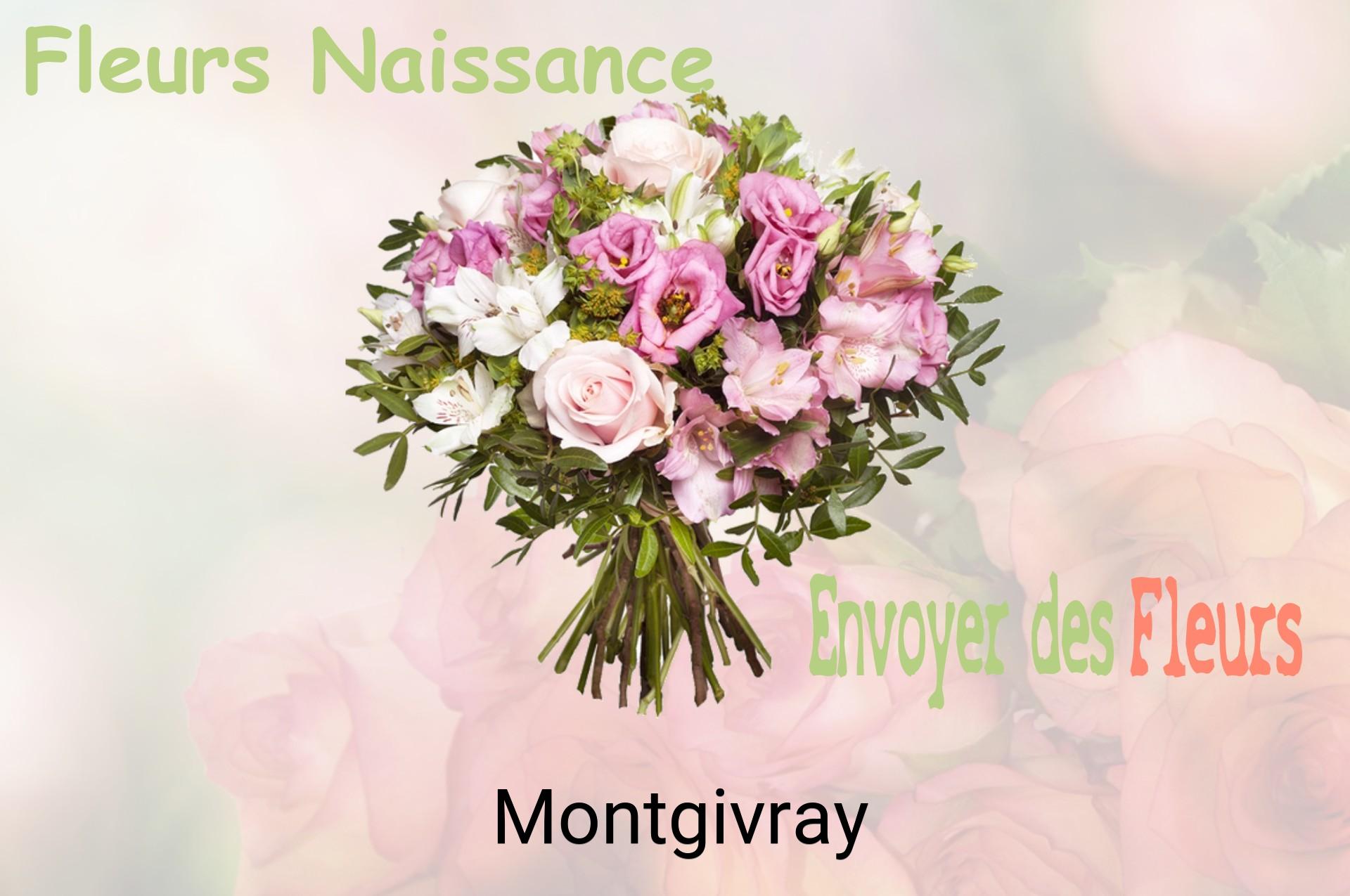 Bouquet de fleurs de naissance livré à Montgivray