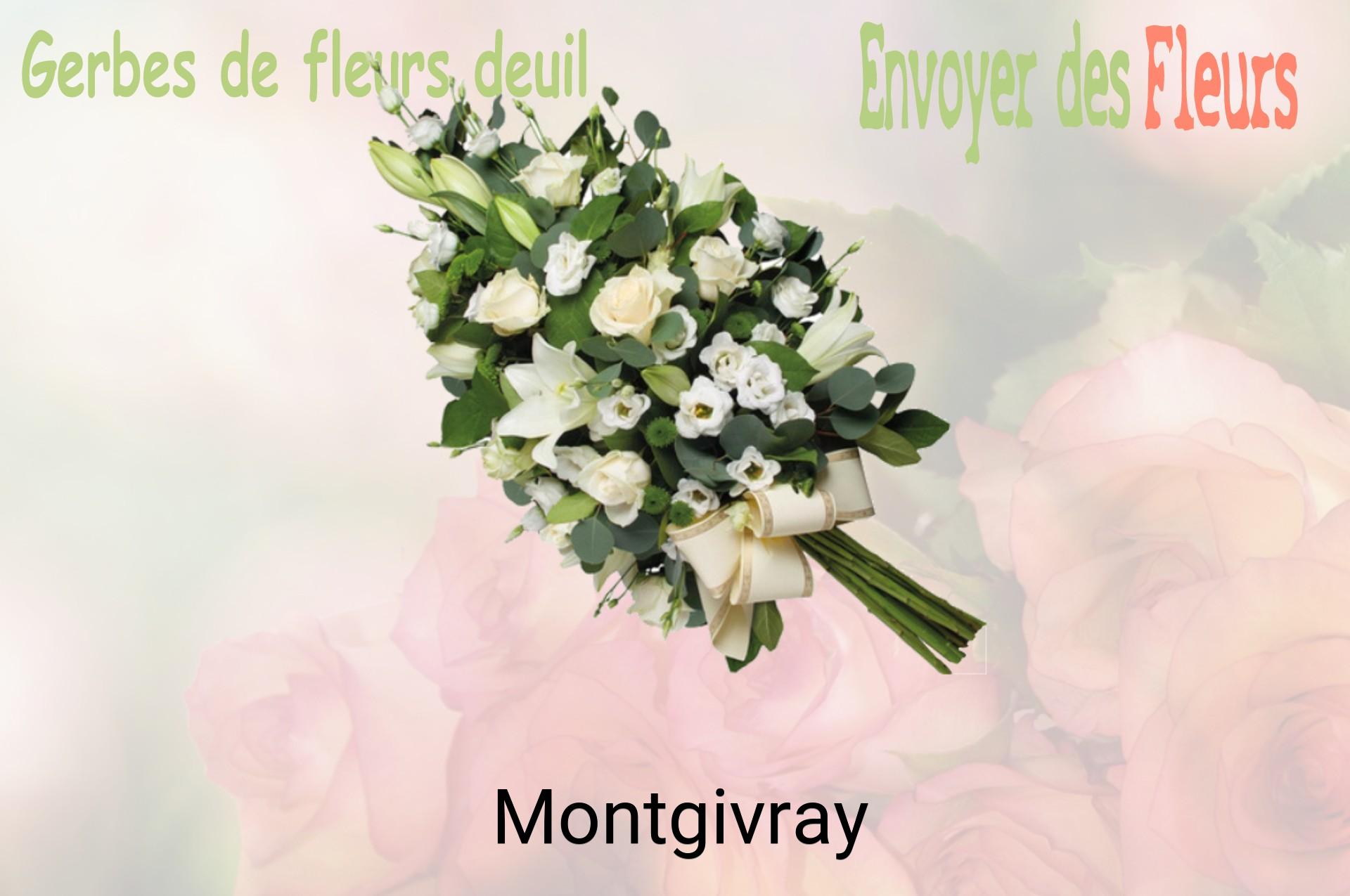 Gerbe de fleurs de deuil livrée à Montgivray